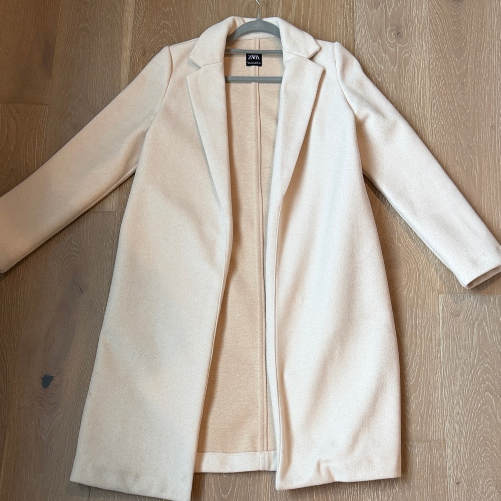 Zara Women's Cream Blazer Coat